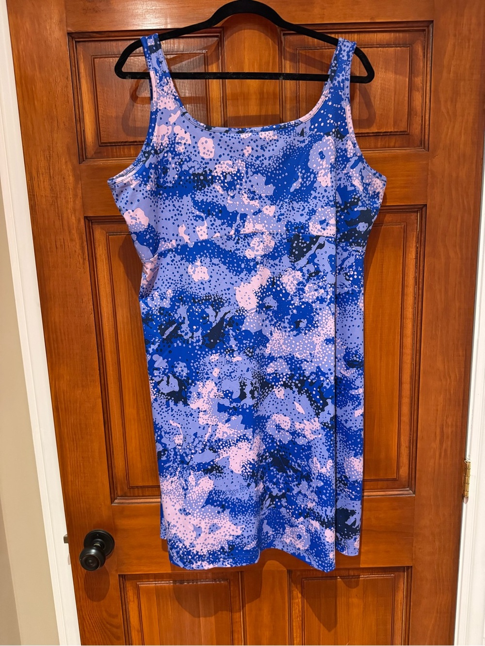 Blue and Pink Sleeveless Dress